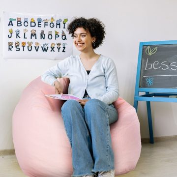 Baby Pink Organic Cotton Bean Bag Cover