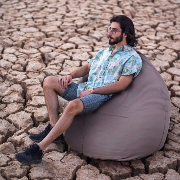 Grey Organic Cotton Bean Bag Cover