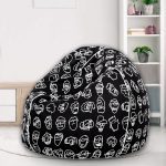 Black & White Abstract Print Organic Cotton Bean Bag Cover