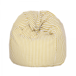 White and Yellow Striped Printed Organic Cotton Bean Bag Cover