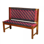 Pink and Blue Handmade Wooden Bench Knitted with Cotton Dori