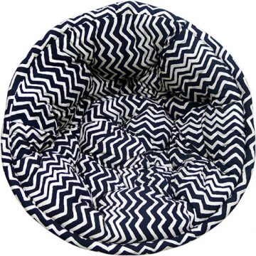 Black and White Striped Organic Cotton Lap Pouf