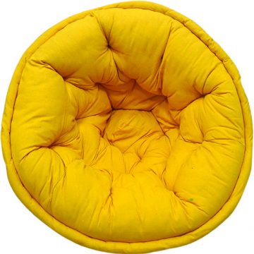 Yellow Solid Organic Cotton Lap Pouf