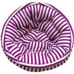 Purple and White Striped Organic Cotton Lap Pouf