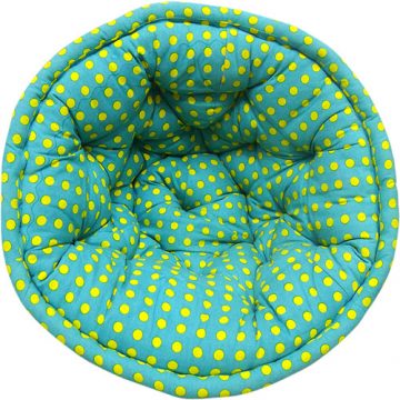 Yellow Dotted Digital Abstract Print Organic Cotton Lap Pouf