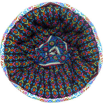 Multi Color Digital Printed Organic Cotton Lap Pouf