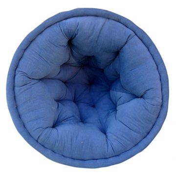 Solid Light Blue Organic Cotton Lap Pouf