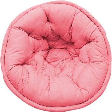 Solid Pink Organic Cotton Lap Pouf