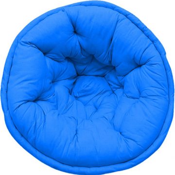 Organic Cotton Solid Dark Blue Lap Pouf