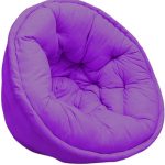 Solid Purple Organic Cotton Lap Pouf
