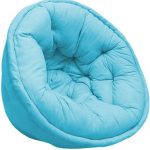 Sky Blue Hand Quilted Lap Pouf