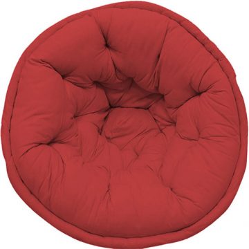 Solid Red Organic Cotton Lap Pouf