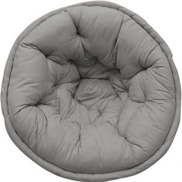 Solid Grey Organic Cotton Lap Pouf