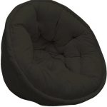 Solid Black Organic Cotton Lap Pouf