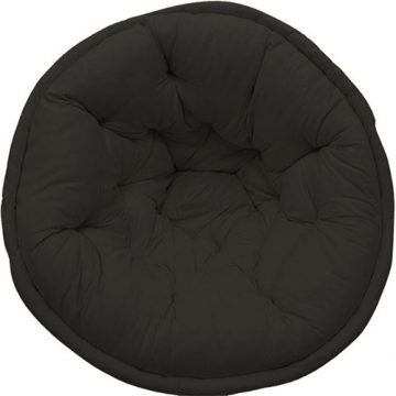 Solid Black Organic Cotton Lap Pouf