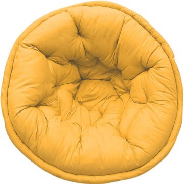 Mustard Yellow Organic Cotton Solid Lap Pouf