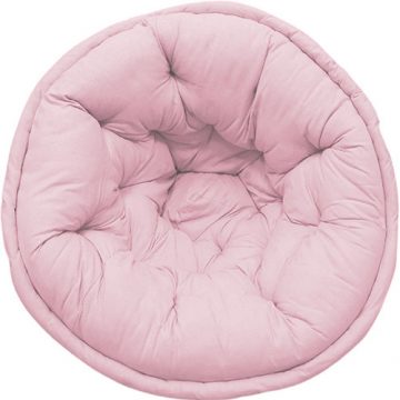 Solid Light Pink Organic Cotton Lap Pouf