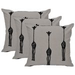 Grey and Black Set of 3 Chambray Cotton Cushion Cover
