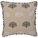 Set of 3 Black & Beige Chambray Cotton Cushion Cover