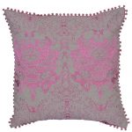 Set of 3 Pink and Beige Cotton Velvet Cushion Cover