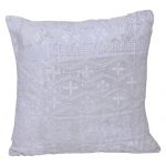 Set of 3 White Velvet Embroidered Cushion Cover