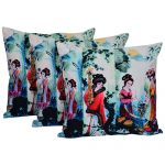 Set of 3 Digital Print Organic Cotton Cushion Cover