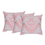 Set of 3 White and Peach Organic Cotton Cushion Covers