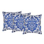 Set of 3 Blue and White Cotton Cushion Cover