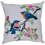 Set of 3 Multi Color Digital Birds Printed Cotton Cushion Cover
