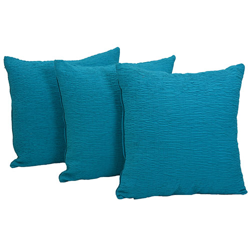 Set of 3 Blue Cotton Cushion Covers