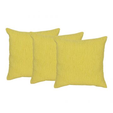 Set of 3 Yellow Cotton Cushion Cover
