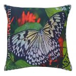 Set of 3 Multi Color Digital Butterfly Print Cotton Cushion