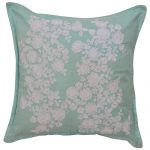 Set of 3 Twill Mint Green Embroidered Cotton Cushion Cover
