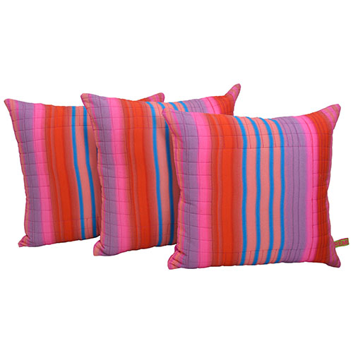Set of 3 digital printed quilted organic  Cushion Covers