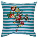 Set of 3  digital printed 3d embroidered organic  Cotton Cushion Cover