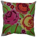 Set of 3 Cotton Machine Rose Flower Embroidered Cushion Cover