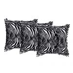 Set of 3 Cotton Aari Embroidered Cotton Black & White Color Cushion Cover
