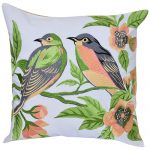 Set of 3 Couple Bird embroidered organic Cotton Cushion Cover