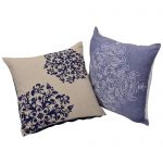 Set of 2 Multi Color Chambray Velvet Cotton Cushion covers