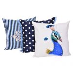 Set of 3 Digital Printed & Embroidered Cushion covers