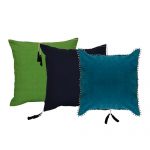 Set of 3 Multicolor Cotton & Velvet Cushion Covers