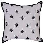 Set of 3 Cotton Black & White Embroidered Cushion Cover