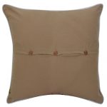 Set of 3 Beige Cotton Sheeting Embroidered Cushion Cover