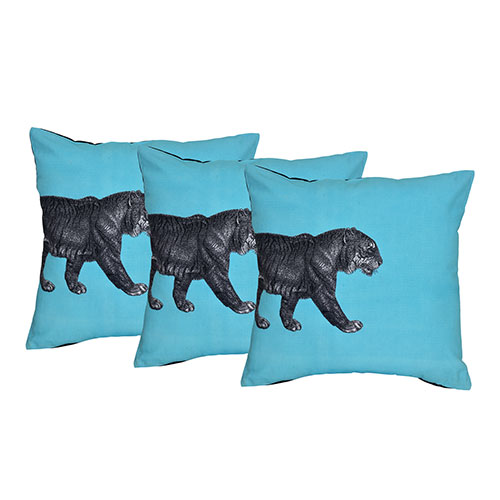Set of 3 Cotton digital Tiger Printed cushion cover