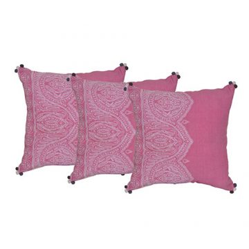 Set of 3 Cotton Embroidered Cushion Cover