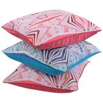 Set of 3 Multi Color Raw Silk and Chiffon Cushion Cover