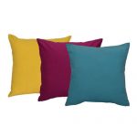 Set of 3 Multi Color Flowers Embroidery Cotton Cushion Cover