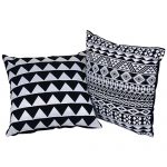 Set of 2 Black and White Organic Cotton Cushion Cover