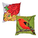 Set of 2 Organic Cotton Multi Color Cushion Cover