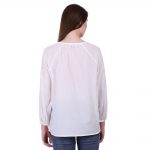White Color Cotton Fabric Embroidered Top